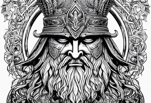 Odin god mask tattoo idea