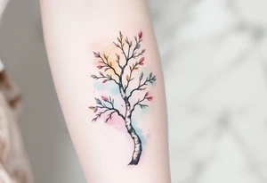 small birch tree tattoo idea
