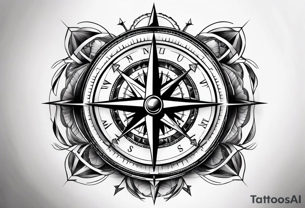 compass with broken chain for inner forearm tattoo idea