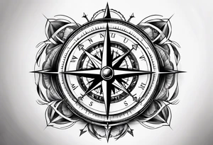 compass with broken chain for inner forearm tattoo idea