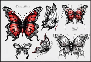 red butterfly spider dreamy tattoo idea