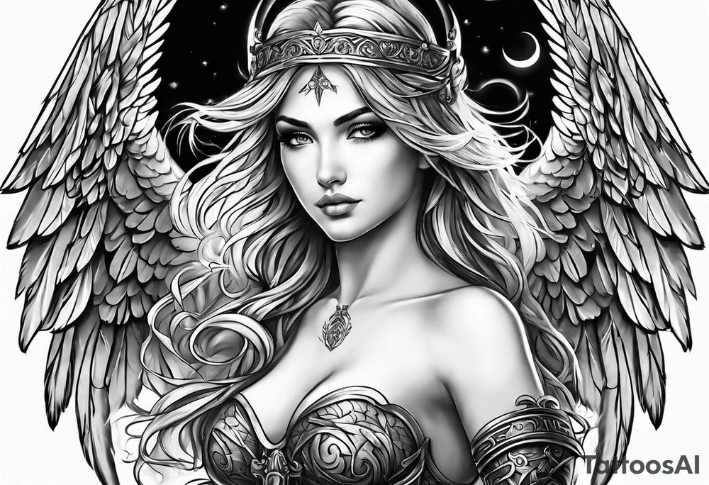 Angel warrior tattoo idea