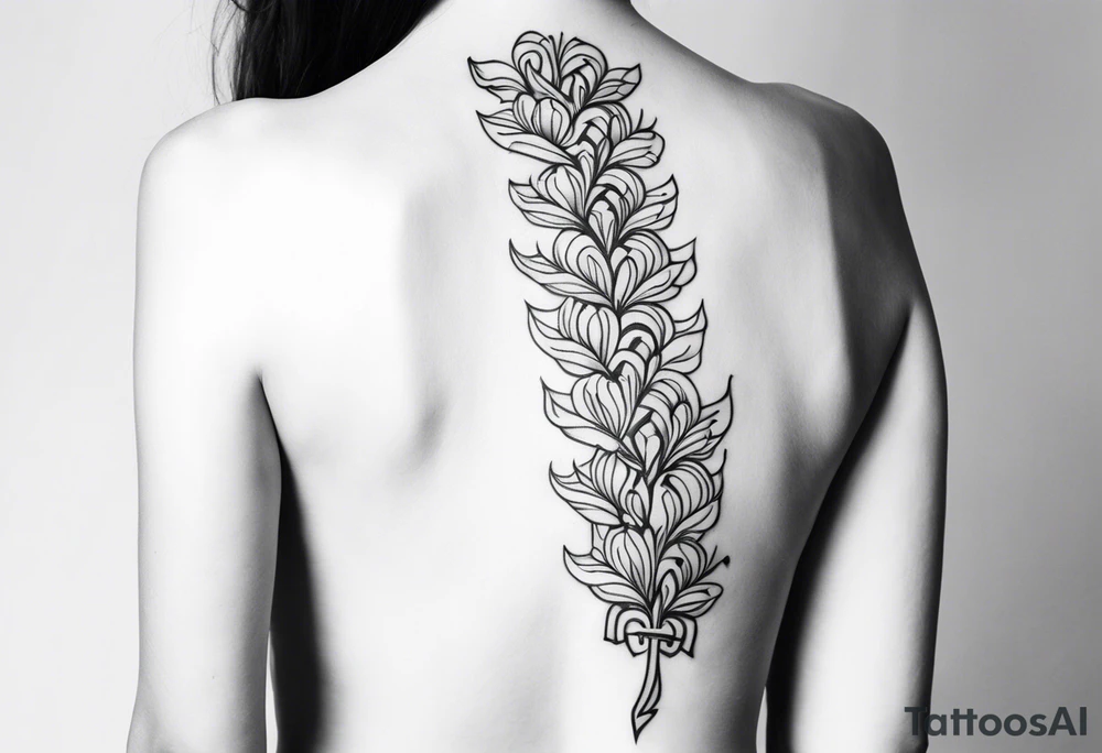Sexy spine tattoo blessed tattoo idea