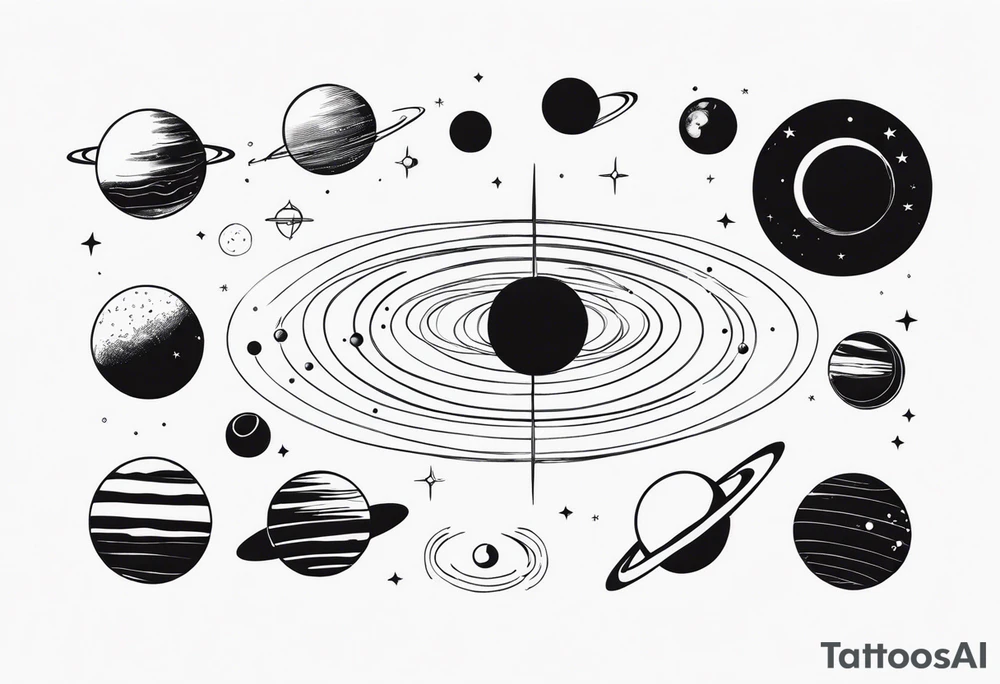 solar system tattoo idea