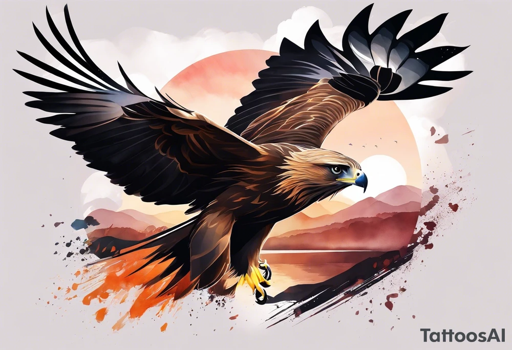 I want a tattoo for my daughter, her name is Daya which means black kite. I also love natur and I'm a climate change activist. Make the black kite soft, little more child like. For small tattoo. Lass details tattoo idea
