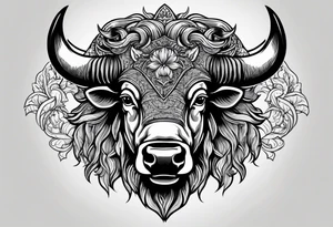 Bison head tattoo idea