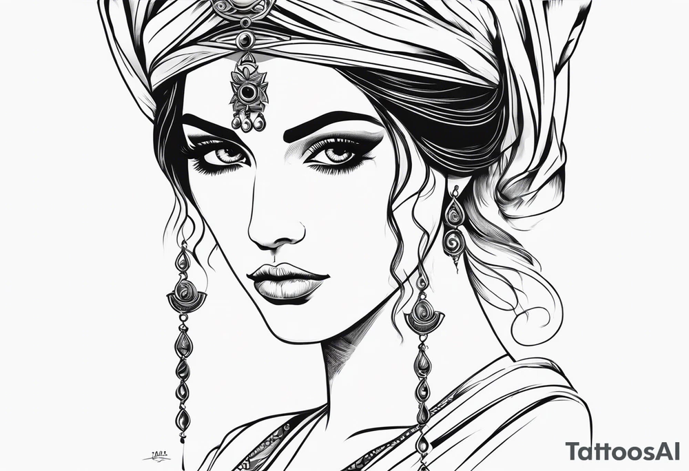 Themis hrwek goddess eyes covered with cloth tattoo idea