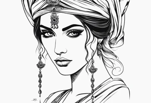 Themis hrwek goddess eyes covered with cloth tattoo idea