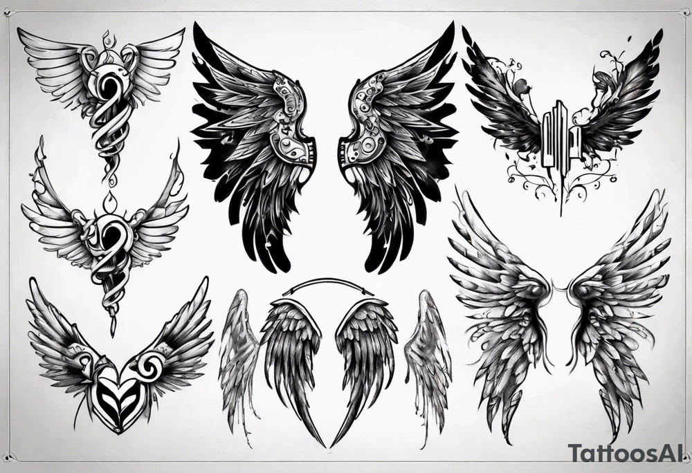 music wings tattoo idea