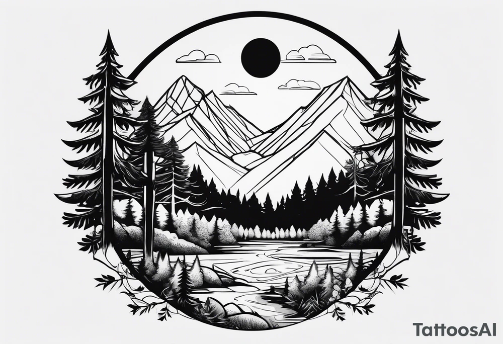 a simple forest tattoo idea