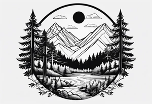 a simple forest tattoo idea