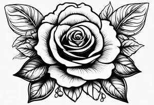 violets and rose tattoo idea