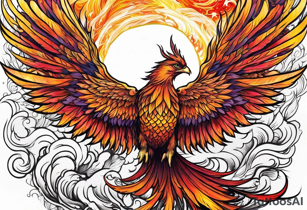 Phoenix rising from the ashes tattoo idea