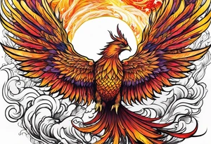 Phoenix rising from the ashes tattoo idea