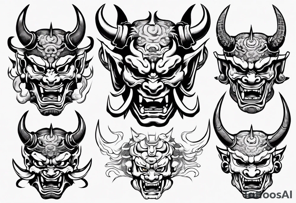 Oni mask tattoo idea
