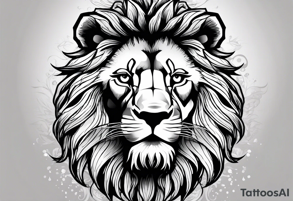 a lion, eyes tattoo idea