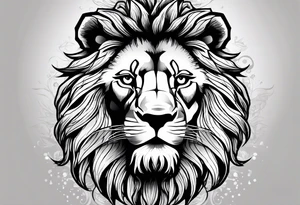 a lion, eyes tattoo idea