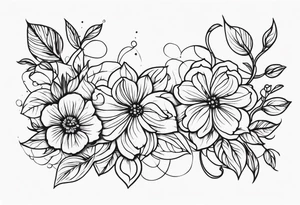 vines flowers straight line tattoo idea