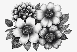 Paw print made of flowers tattoo idea