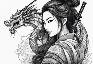 katana with dragon tattoo idea