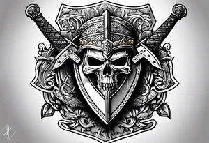 Valhalla sheild sword tattoo idea
