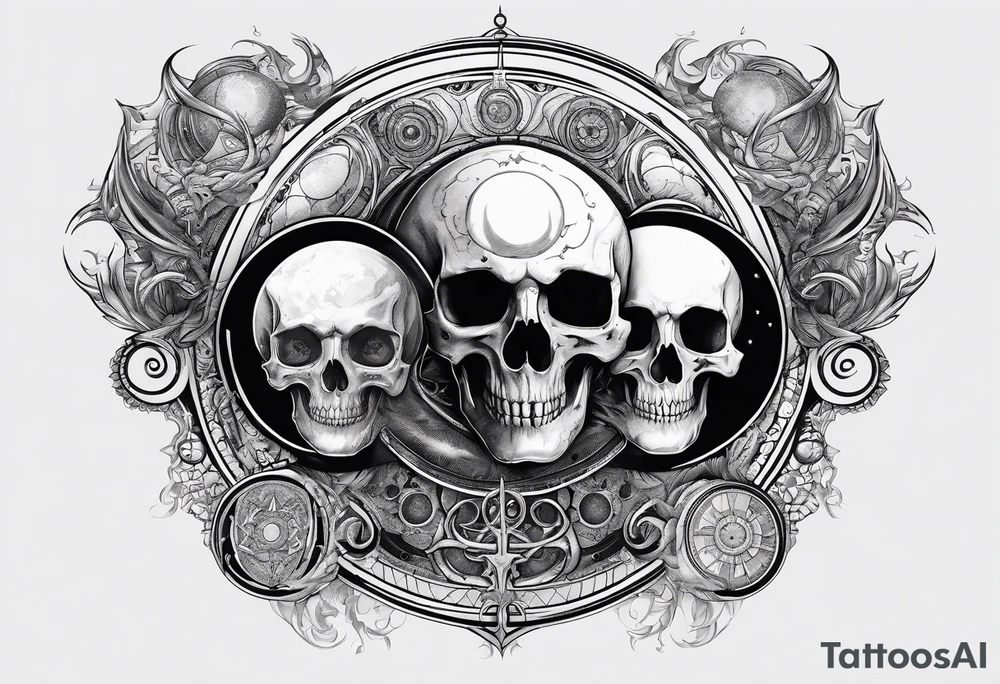 Three moon phases, Satan symbol, tattoo idea