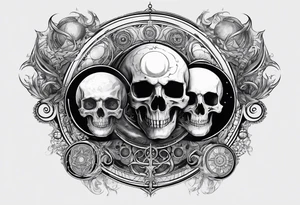 Three moon phases, Satan symbol, tattoo idea