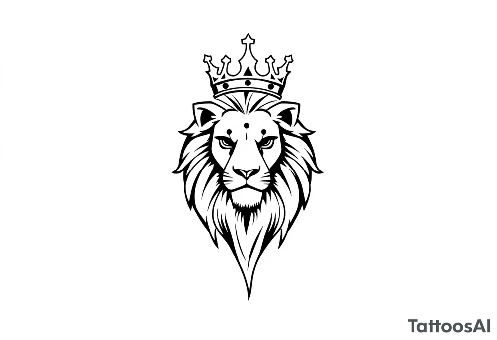lion with crown tattoo idea