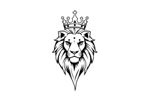 lion with crown tattoo idea