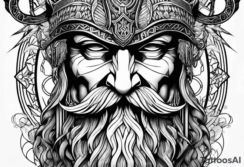 Odin god mask tattoo idea