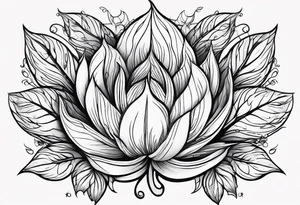 Curved leaves tattoo idea