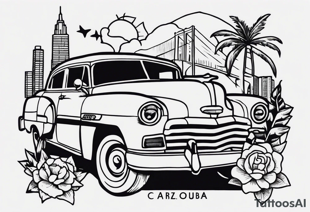 small tattoo with cuba, nyc, and arizona tattoo idea