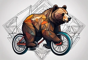 bear riding a bicycle tattoo idea