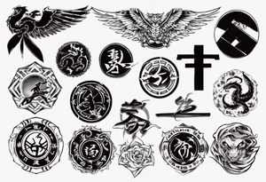 martial arts black belt over night and day tattoo idea