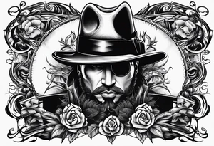Gangster art in black and white tattoo idea