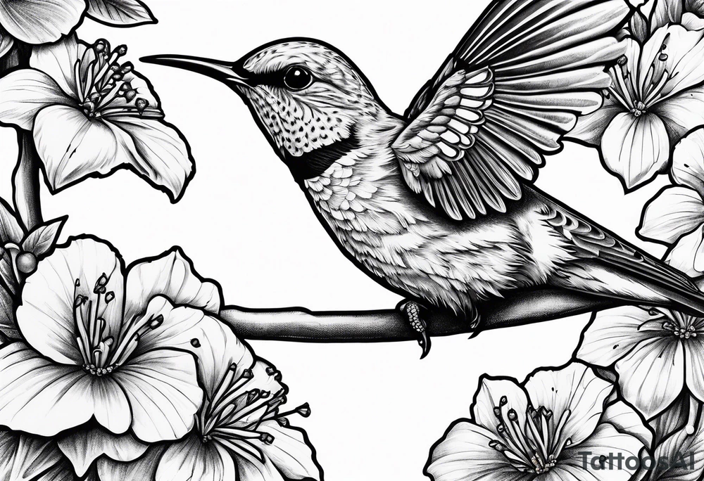 Sad, death, hummingbird, yellow finch, cardinal, flower garden, tattoo idea