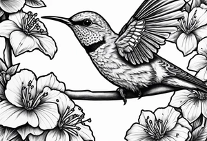 Sad, death, hummingbird, yellow finch, cardinal, flower garden, tattoo idea