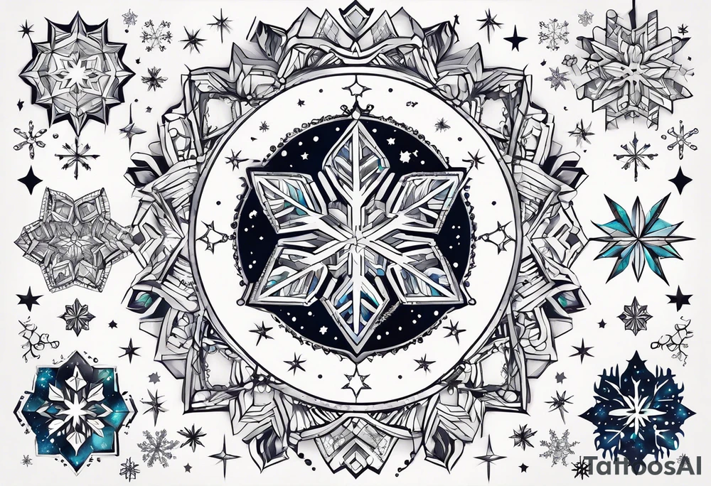 Constellation, animal, snowflake tattoo idea