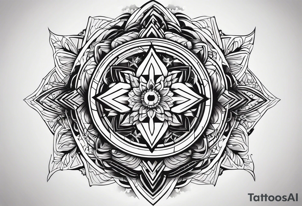 рукав в стиле геометрия tattoo idea