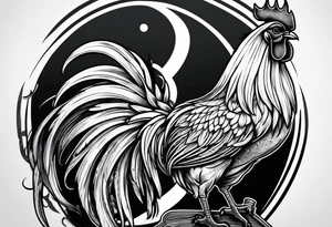 rooster holding a  gun tattoo idea
