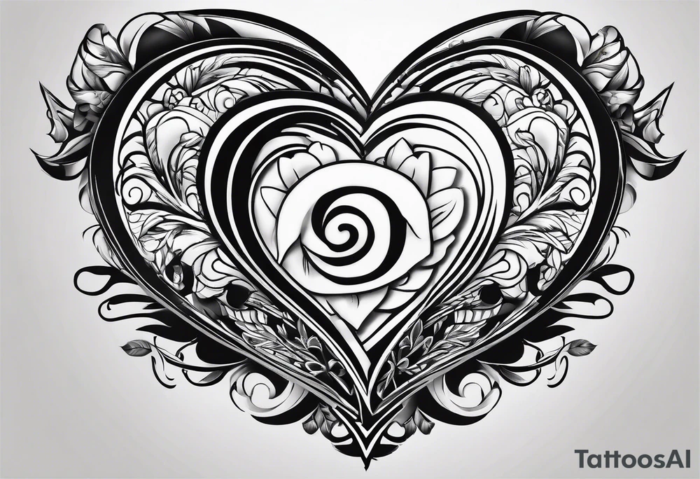 Q with a heart tattoo idea