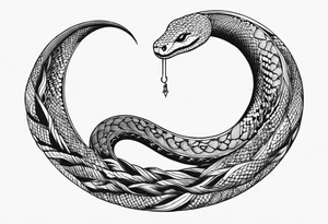 snake as a crescent moon, no face tattoo idea