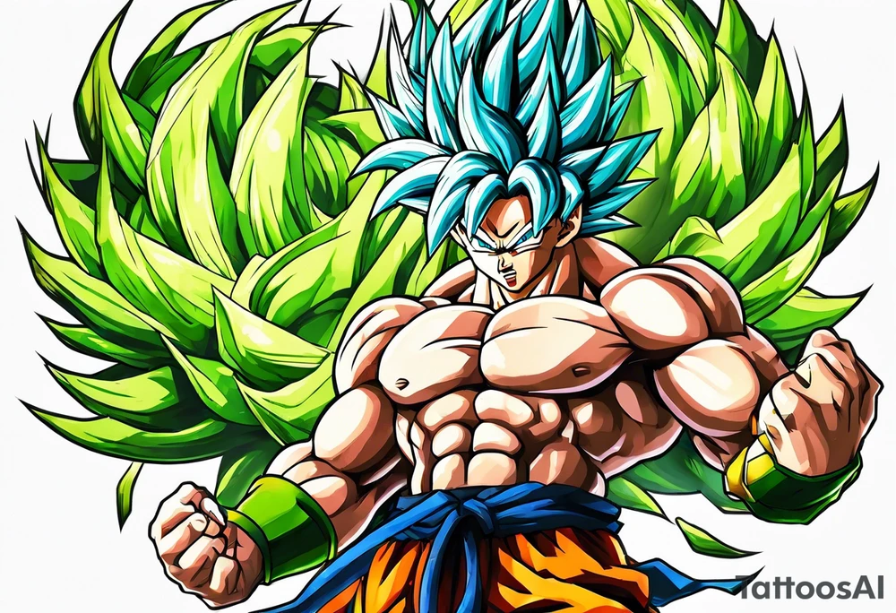 Goku fighting broly tattoo idea