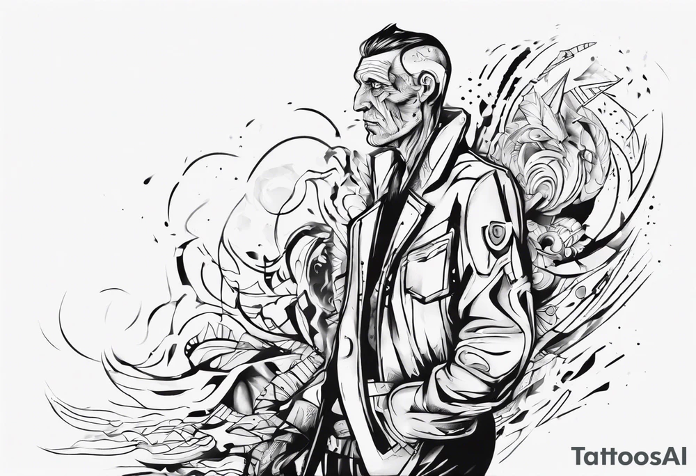 Man leaving his past behind him ready to take on the future tattoo idea