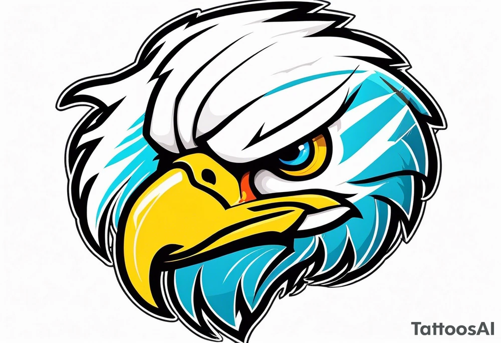 American football with a cartoon eagle tattoo idea