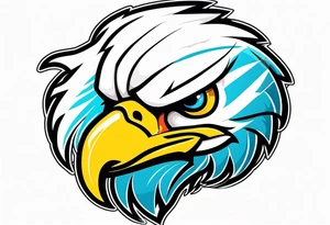 American football with a cartoon eagle tattoo idea