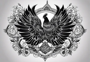 A harmonious tattoo that is placed on the whole upper back. It should represent the believe in good, discipline, pain and the love to animals. tattoo idea