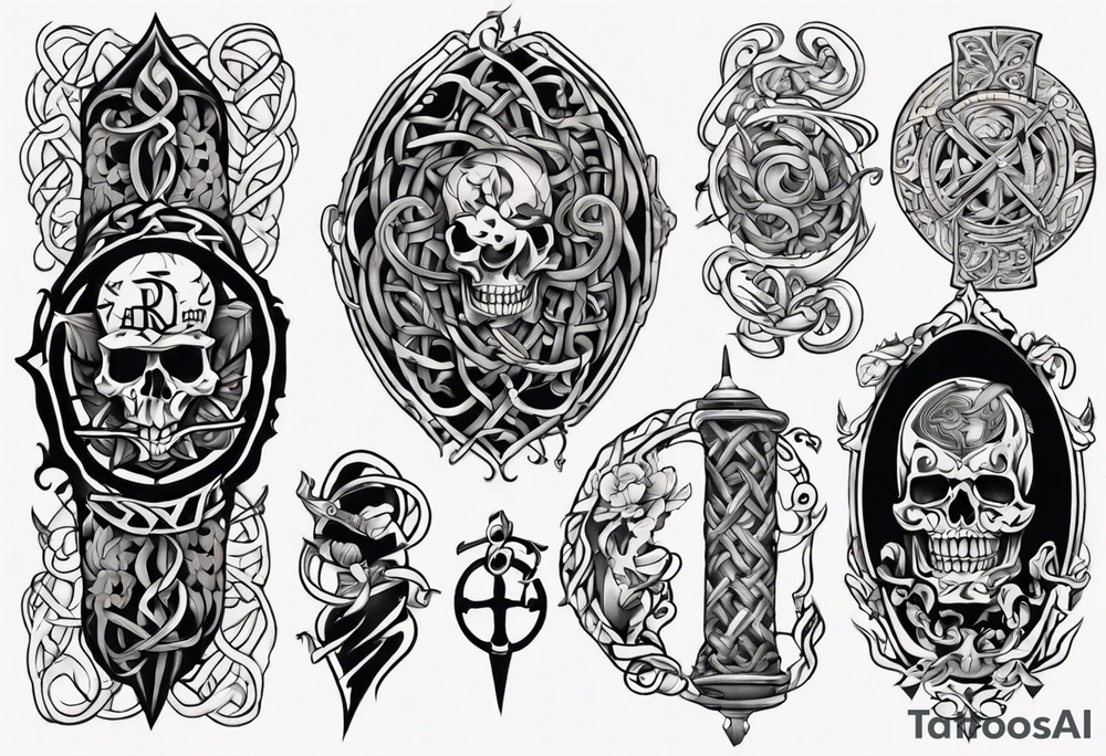 full arm sleeve irish tattoo tattoo idea