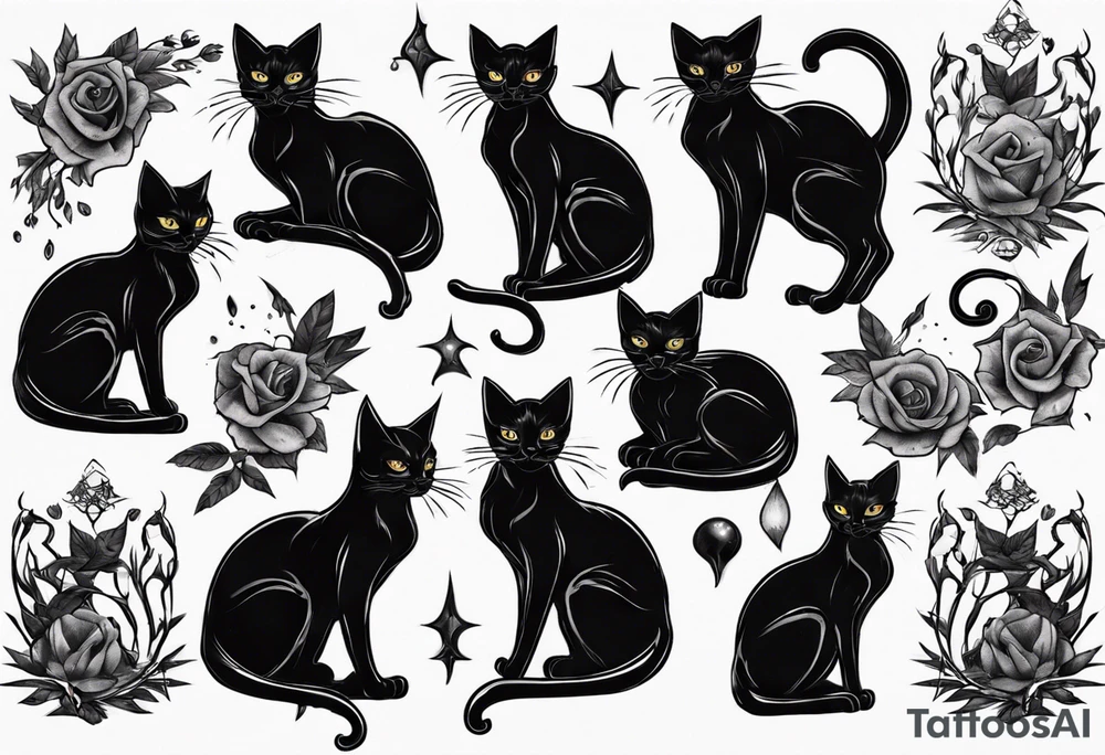 black cat tattoo idea