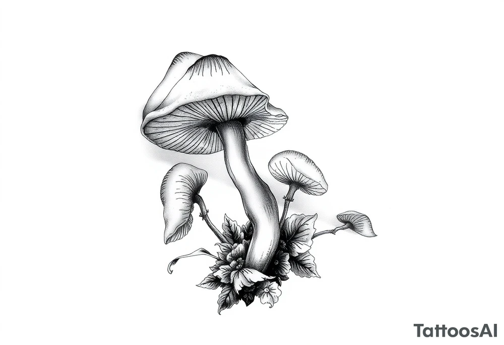 Mushroom vintage tattoo idea
